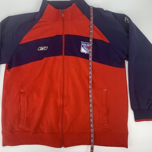 Men’s Reebok Center Ice Collection New York Rangers Full Zip Jacket Blue Red 2XL - Picture 6 of 9